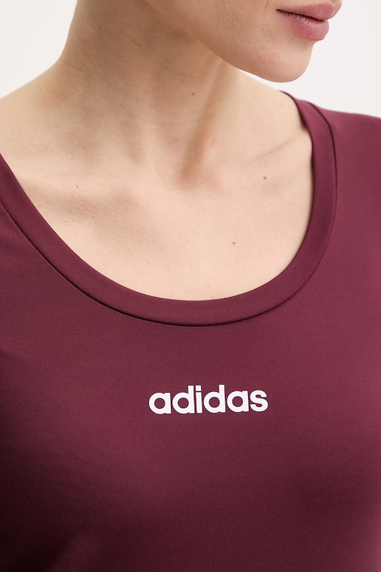 Μπλουζάκι προπόνησης adidas Performance Hyperglam KC7678 μπορντό