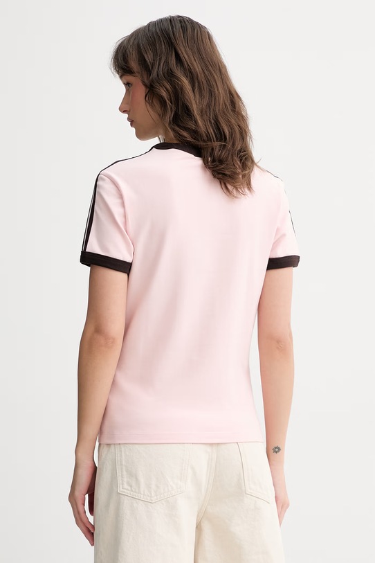 Odzież adidas Originals t-shirt damski bawełniany z elastanem KC9016 różowy