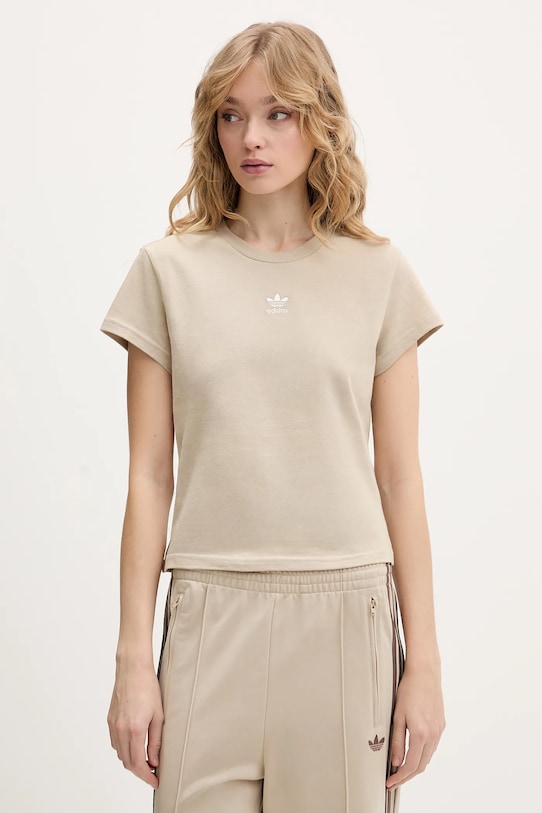 adidas Originals t-shirt bawełniany bawełna beżowy KD1352