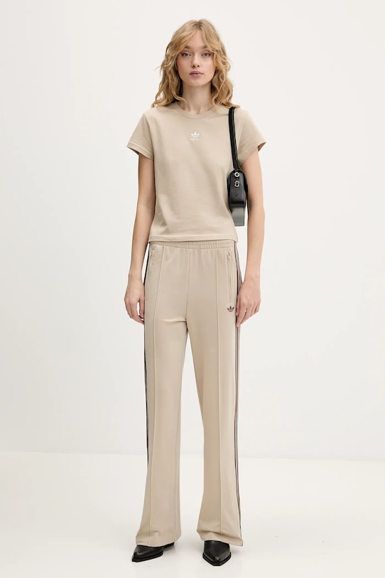 adidas Originals t-shirt bawełniany KD1352 beżowy SS26