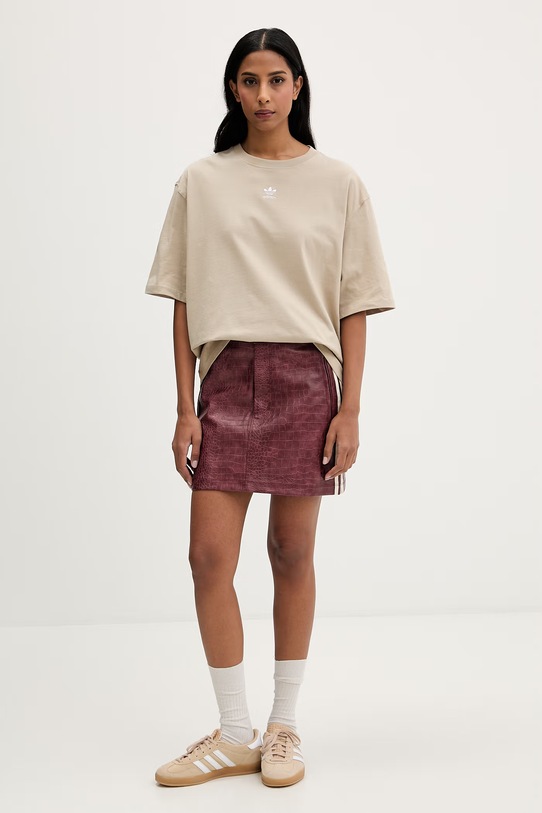 adidas Originals t-shirt bawełniany KD1368 beżowy SS26