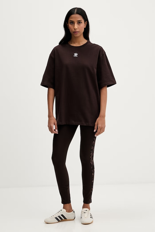 adidas Originals t-shirt bawełniany KD1371 brązowy SS26