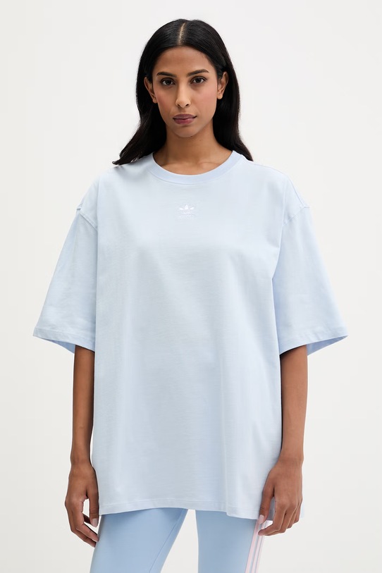 Bavlněné tričko adidas Originals nášivka modrá KD1374