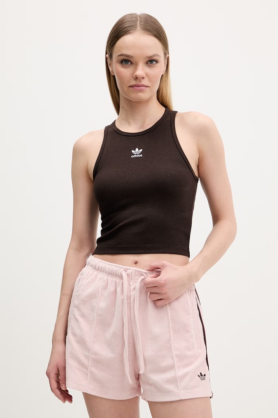 Top adidas Originals slim καφέ KD3821