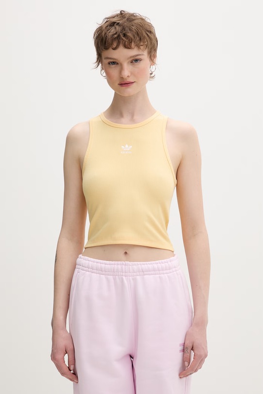 adidas Originals crop top damski żółty KD3828