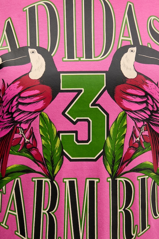 Памучна тениска adidas x Farm Rio KD4640 розов