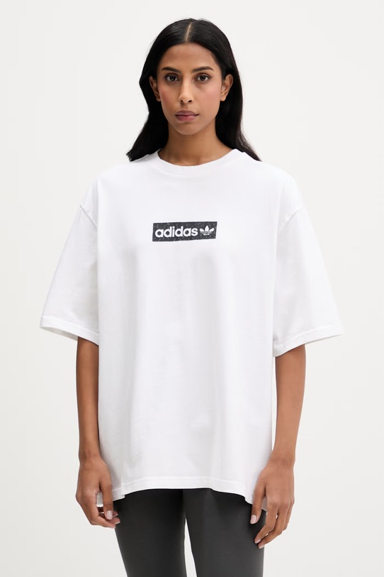 Bavlnené tričko adidas Originals relaxed biela KD8812