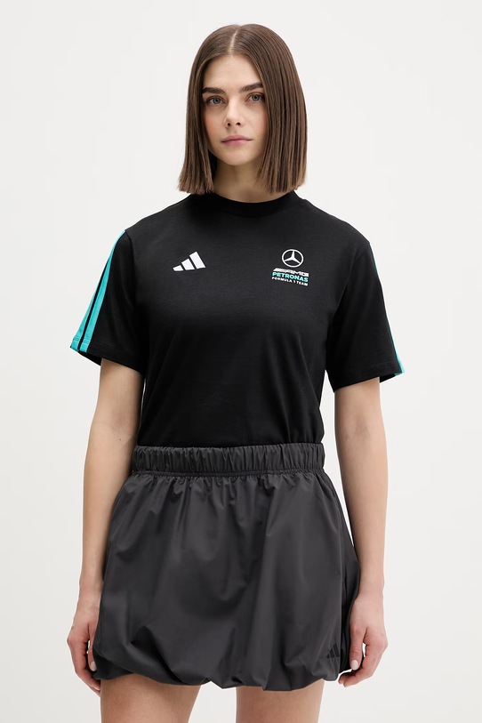 adidas t-shirt bawełniany x Mercedes nadruk czarny KE5922