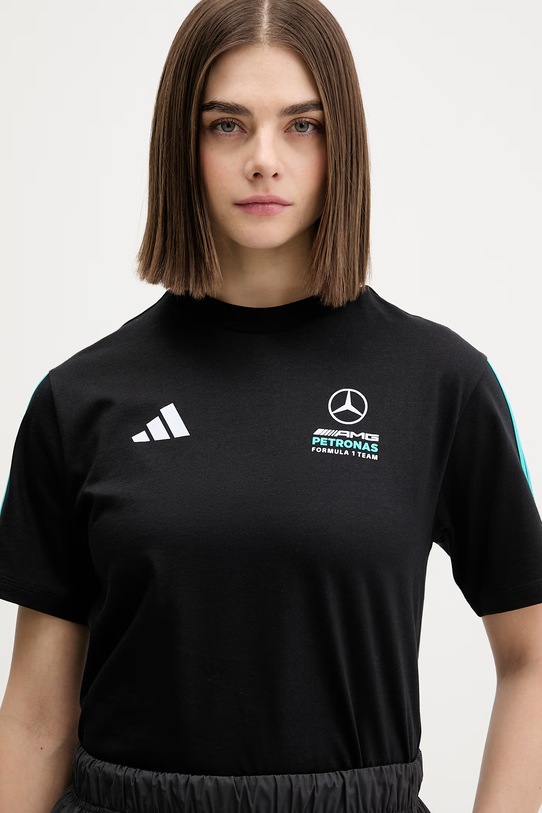 adidas t-shirt bawełniany x Mercedes czarny KE5922