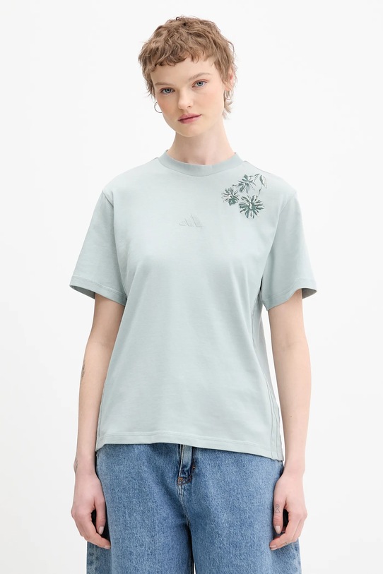 adidas t-shirt bawełniany regular zielony KF0082