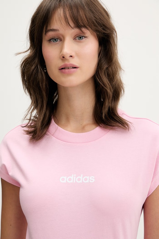 adidas t-shirt bawełniany różowy KT0548