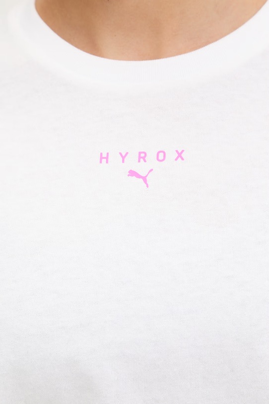 Puma t-shirt treningowy damski bawełniany Lifestyle HYROX 528509 beżowy