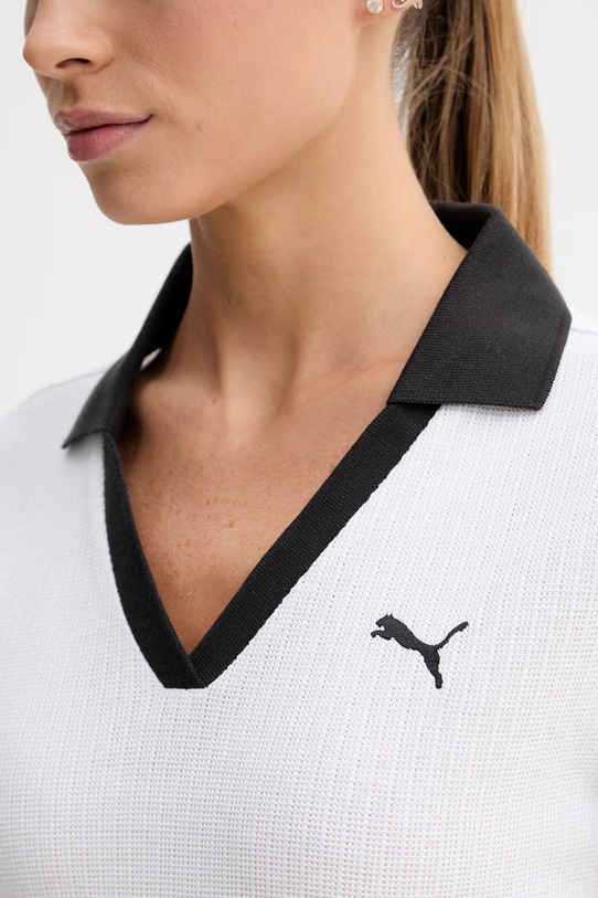 Puma polo damskie bawełniane Wardrobe Essential Polo 635395 biały