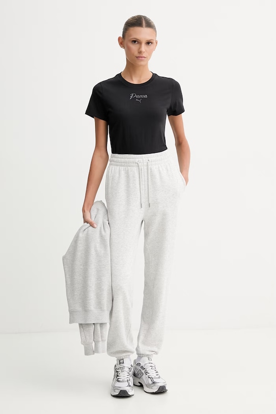 Puma t-shirt damski bawełniany Essential Script 691760 czarny SS26