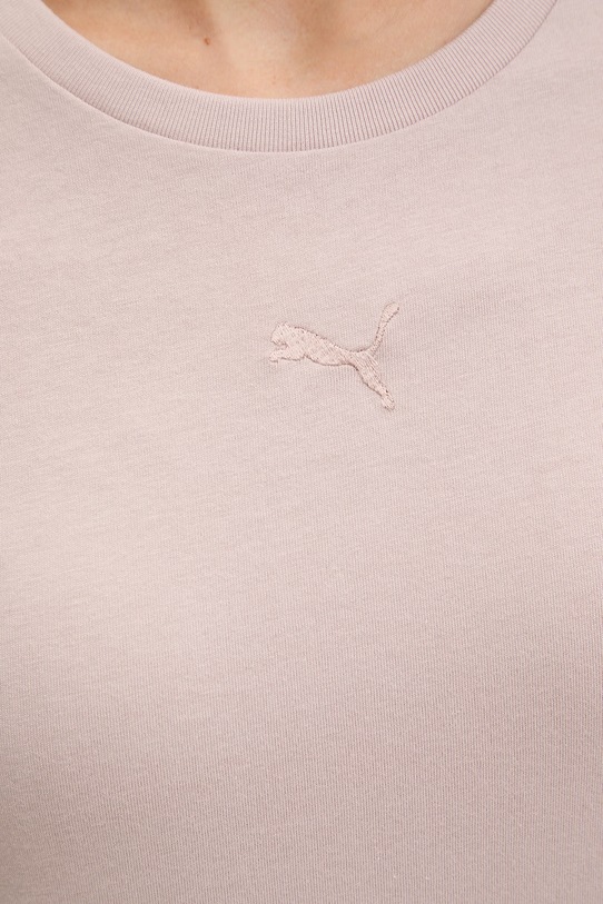 Puma t-shirt damski bawełniany Essential Logo 692916 beżowy
