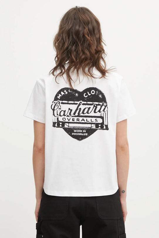 Odzież Carhartt WIP t-shirt bawełniany W SS Garble T-Shirt I036031.02XX biały