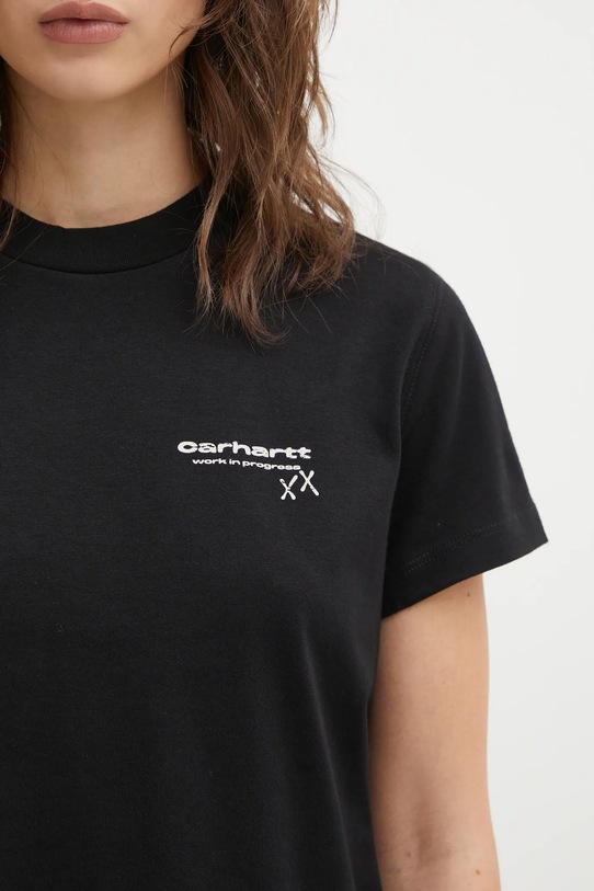 Carhartt WIP t-shirt bawełniany W SS Garble T-Shirt czarny I036031.89XX