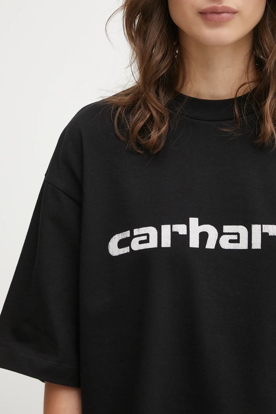 Carhartt WIP t-shirt bawełniany W SS Archive Script T-Shirt czarny I036042.89XX