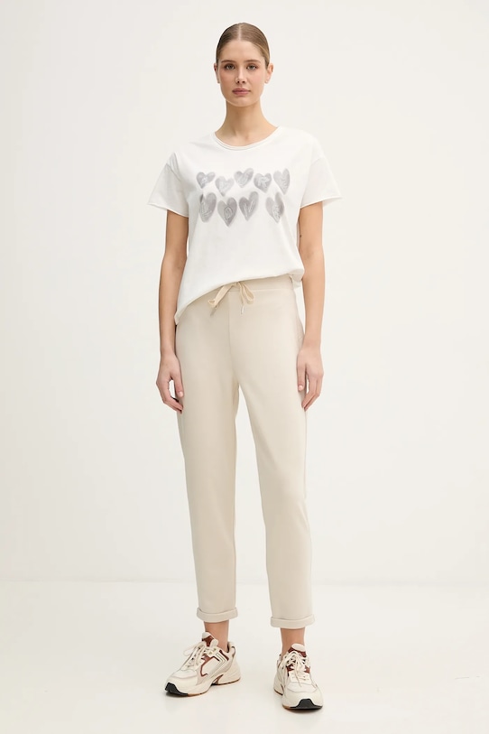 OUI t-shirt bawełniany 96050 biały SS26