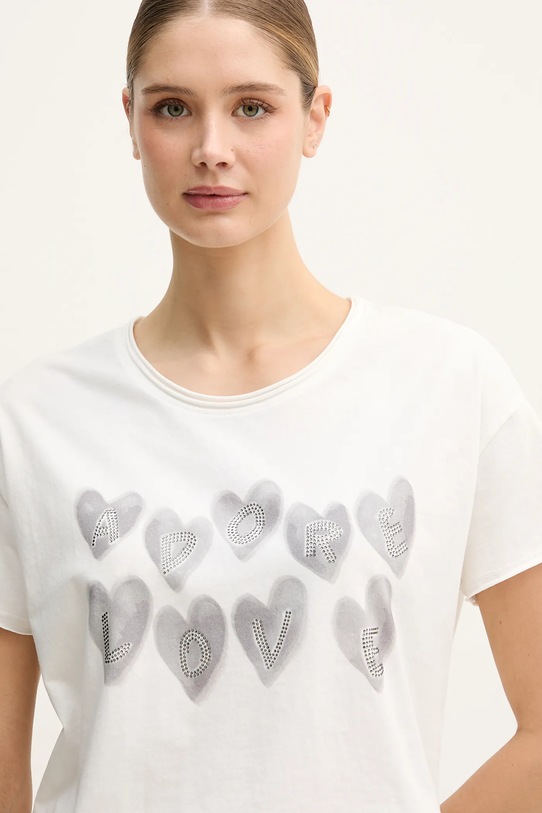 OUI t-shirt bawełniany biały 96050