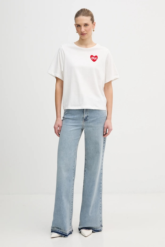 OUI t-shirt bawełniany 96046 biały SS26