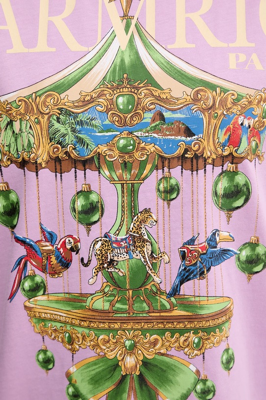 Farm Rio t-shirt bawełniany 354549 różowy