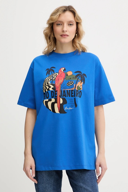 Farm Rio t-shirt nadruk niebieski 344377
