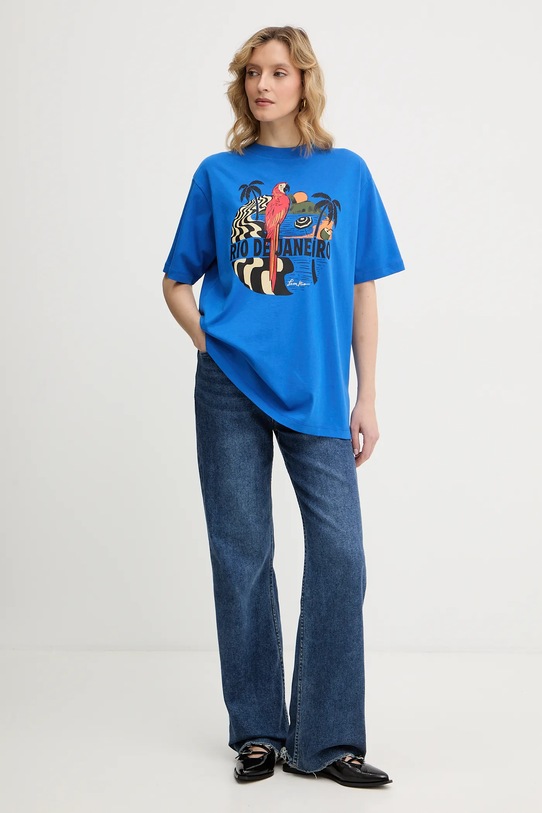 Farm Rio t-shirt 344377 niebieski SS26