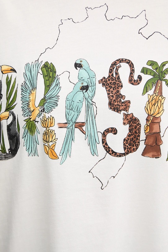 Farm Rio t-shirt bawełniany 344380 beżowy