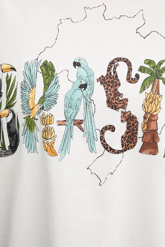 Farm Rio t-shirt bawełniany 344380 beżowy