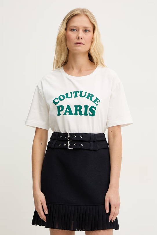 Morgan t-shirt damski bawełniany beżowy 261.DARIS