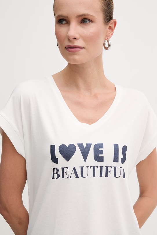 Morgan t-shirt DBEAU biały SS26