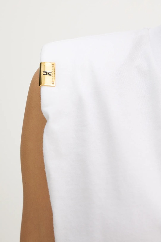 Elisabetta Franchi bluzka bawełniana MA01161E2 biały