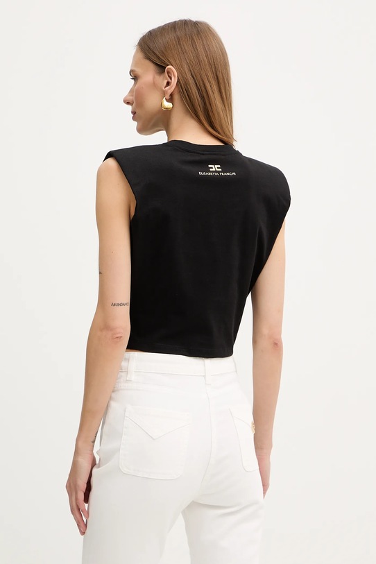 Odzież Elisabetta Franchi bluzka bawełniana MA01161E2 czarny