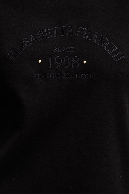 Elisabetta Franchi t-shirt damski bawełniany MA01761E2 czarny