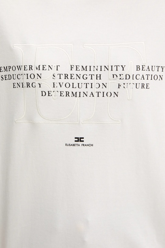 Elisabetta Franchi t-shirt bawełniany MA69P61E2 beżowy