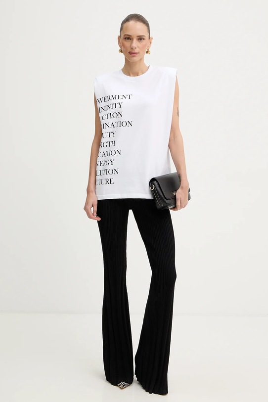 Elisabetta Franchi top bawełniany MA70P61E2 biały SS26