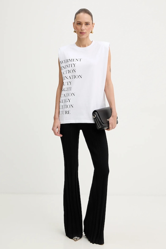 Elisabetta Franchi top bawełniany MA70P61E2 biały SS26