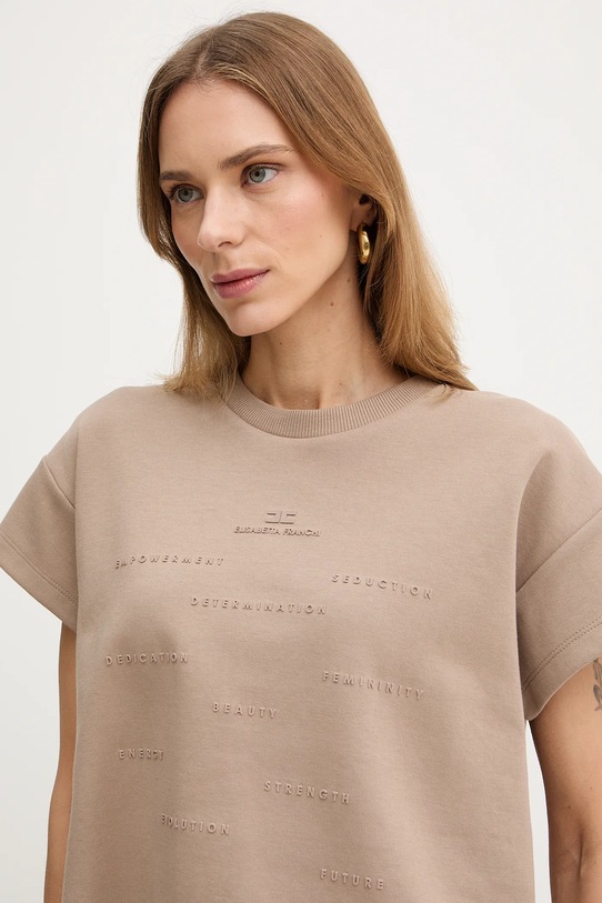 Elisabetta Franchi t-shirt brązowy MA73D61E2