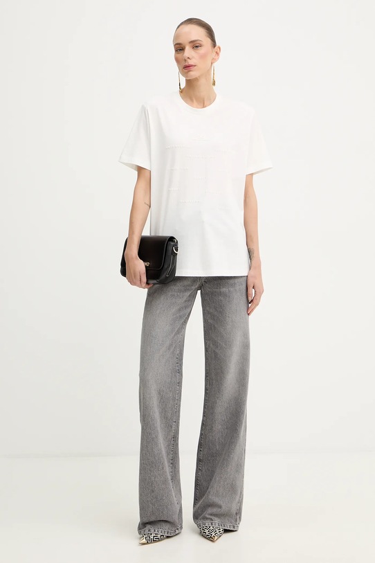 Elisabetta Franchi t-shirt bawełniany MA74D61E2 beżowy SS26