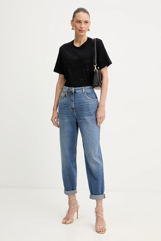 Elisabetta Franchi t-shirt bawełniany MA74D61E2 czarny SS26