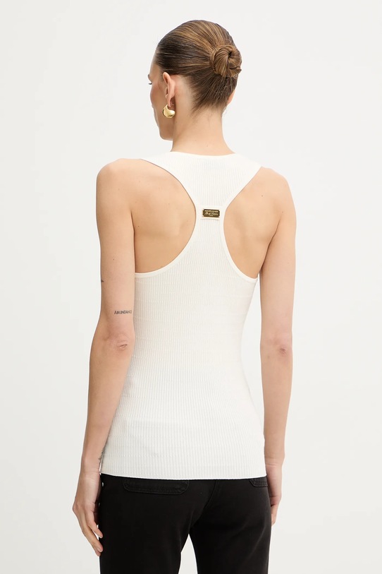 Odzież Elisabetta Franchi top z dodatkiem jedwabiu TK75B61E2 beżowy