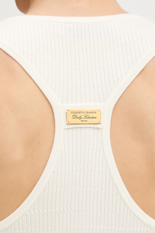 Elisabetta Franchi top z dodatkiem jedwabiu TK75B61E2 beżowy