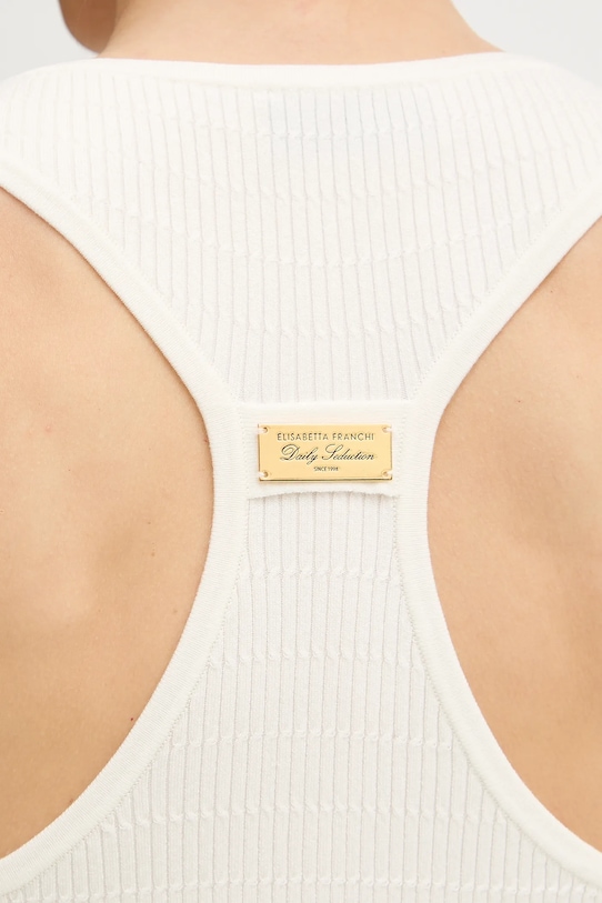 Elisabetta Franchi top z dodatkiem jedwabiu TK75B61E2 beżowy