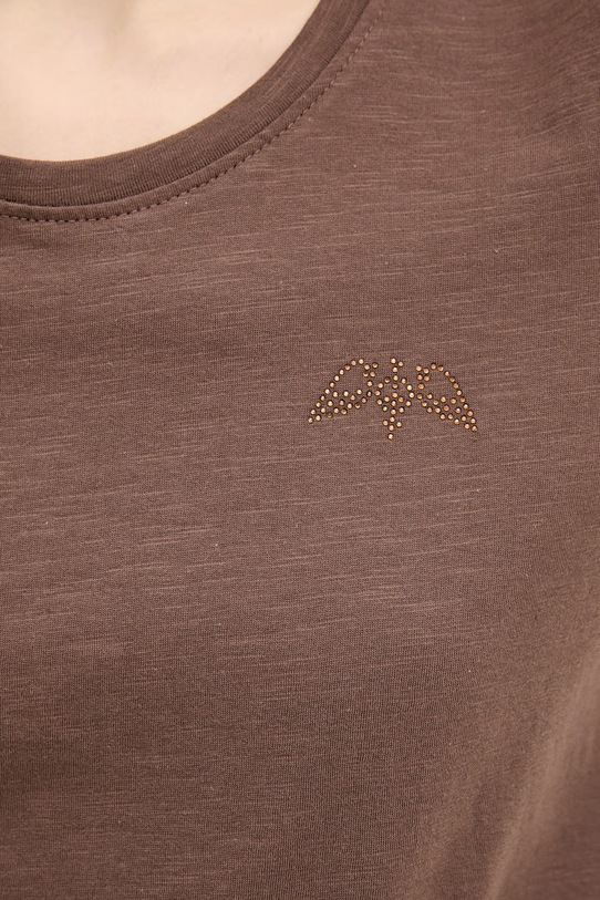 Mos Mosh t-shirt damski bawełniany Safina 176800 brązowy