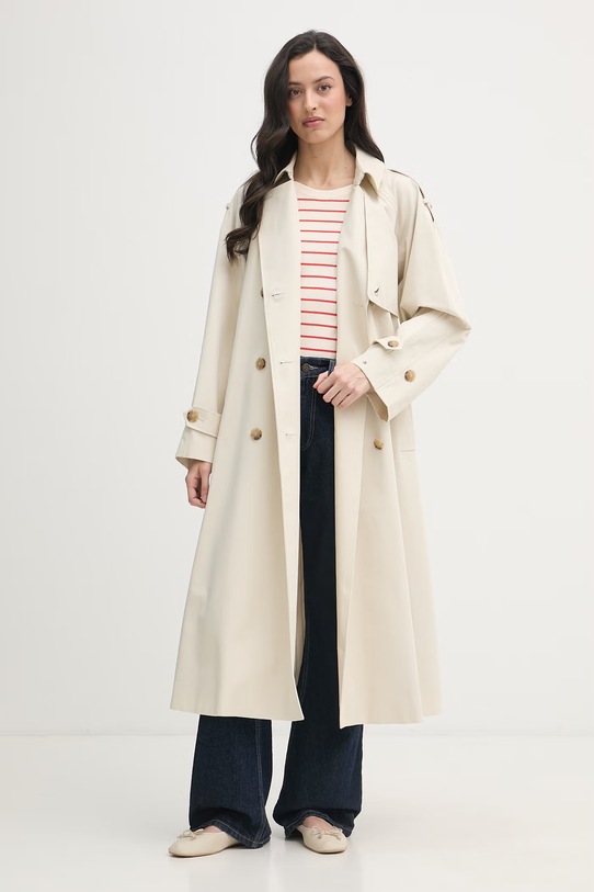 Mos Mosh τοπ γυναικείο με πρόσμιξη μεταξιού Imanja 176720 μπεζ SS26