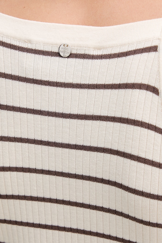 Mos Mosh top damski z dodatkiem jedwabiu Imanja 176720 brązowy