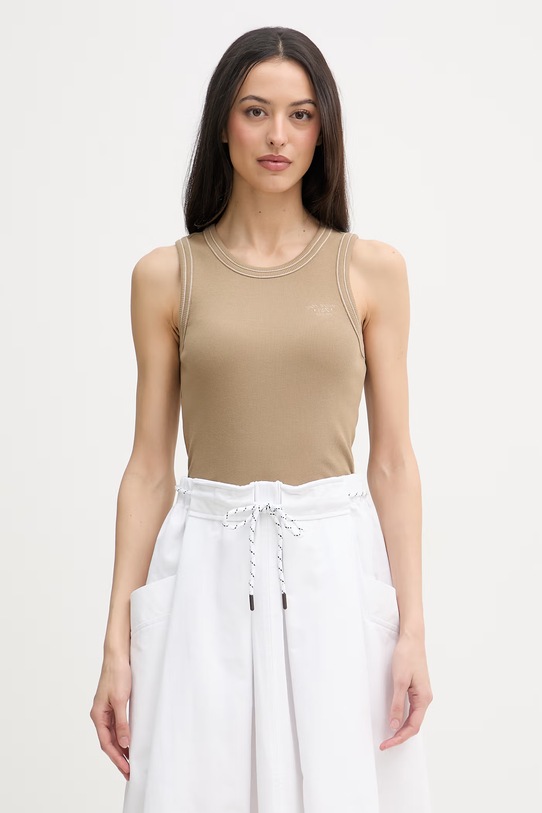 Mos Mosh τοπ γυναικείο με βαμβάκι Ara μπεζ 177230