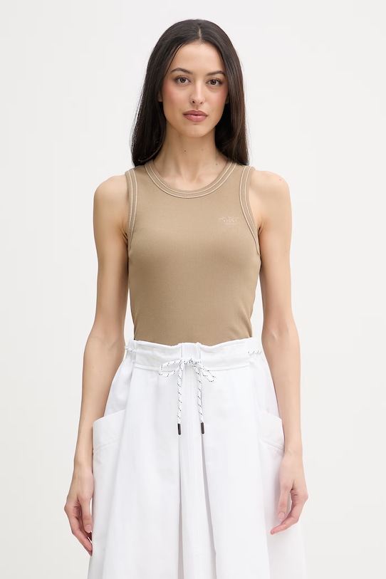 Mos Mosh τοπ γυναικείο με βαμβάκι Ara μπεζ 177230