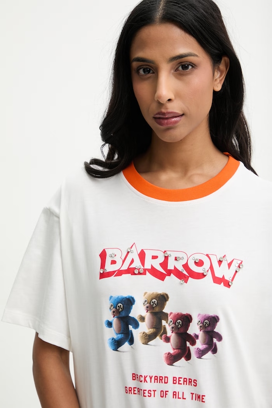 Barrow t-shirt bawełniany beżowy S6BWWOTH128